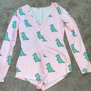 Cute/sexy one piece pajama size Medium 💕🦖